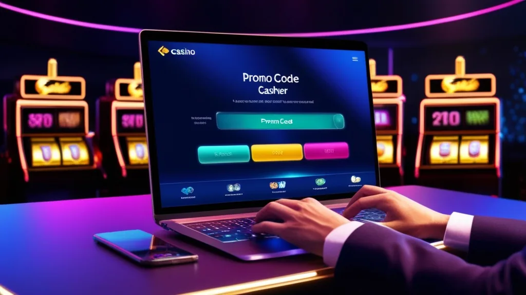 Champ de code promo visible dans la caisse d’un casino moderne