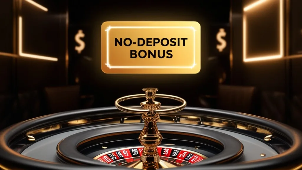 Carte de bonus sans dépôt flottant au-dessus d’une table de casino